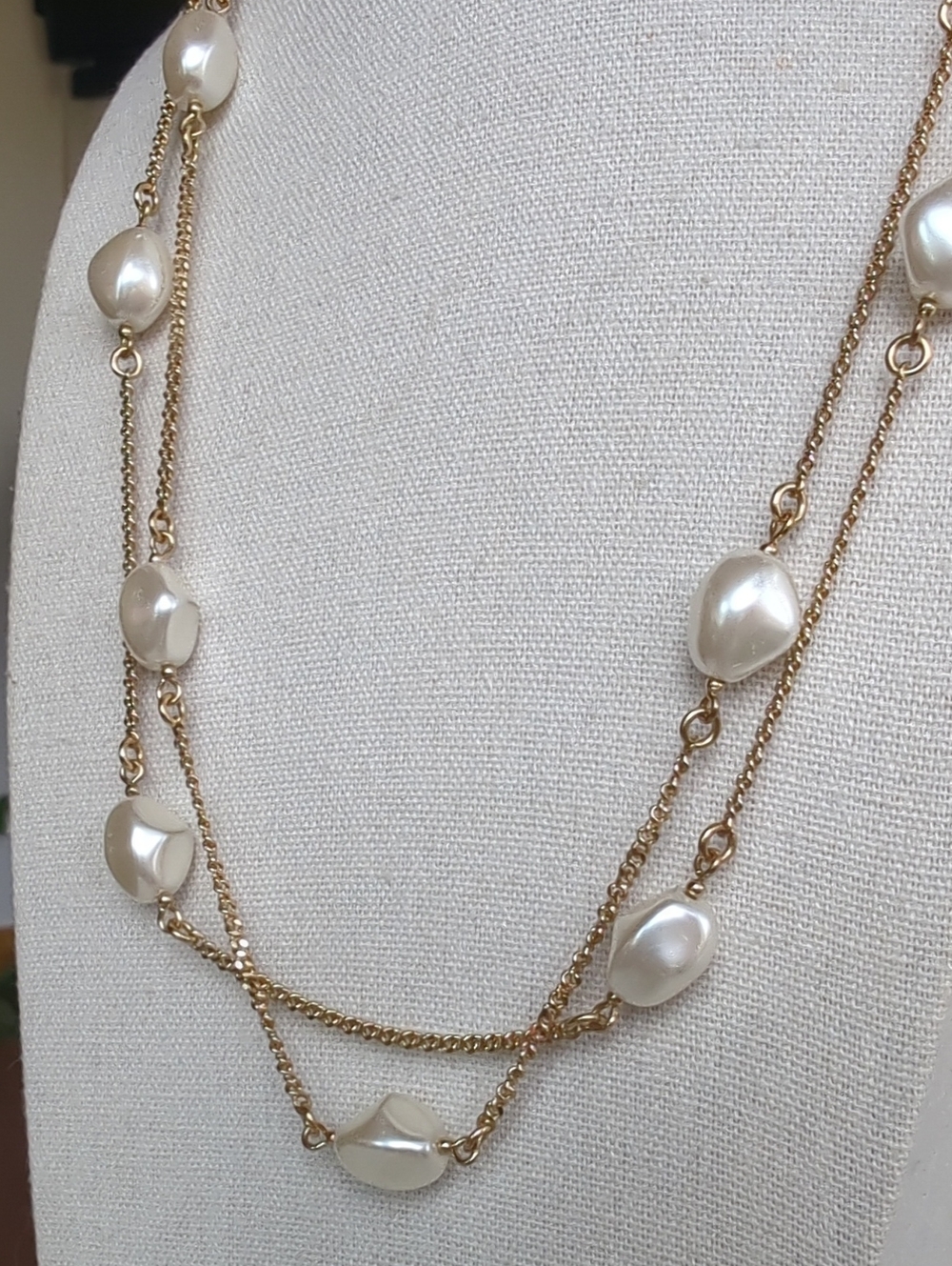 Charter Club Gold-Tone Faux Pearl Station Necklace, 42"-44" Adjustable - Picture 4 of 13